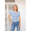 imageVICHYIE Womens Fashion Fall Clothes One Piece Cutout Tops Long Sleeve Ribbed Slim Fitted Shirts Tee TshirtsShortblue Grey