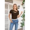 imageVICHYIE Womens Fashion Fall Clothes One Piece Cutout Tops Long Sleeve Ribbed Slim Fitted Shirts Tee TshirtsShortcoffee