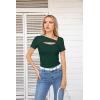 imageVICHYIE Womens Fashion Fall Clothes One Piece Cutout Tops Long Sleeve Ribbed Slim Fitted Shirts Tee TshirtsShortdark Green