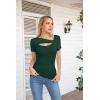imageVICHYIE Womens Fashion Fall Clothes One Piece Cutout Tops Long Sleeve Ribbed Slim Fitted Shirts Tee TshirtsShortdark Green