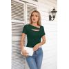 imageVICHYIE Womens Fashion Fall Clothes One Piece Cutout Tops Long Sleeve Ribbed Slim Fitted Shirts Tee TshirtsShortdark Green
