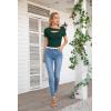 imageVICHYIE Womens Fashion Fall Clothes One Piece Cutout Tops Long Sleeve Ribbed Slim Fitted Shirts Tee TshirtsShortdark Green