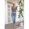 imageVICHYIE Womens Fashion Fall Clothes One Piece Cutout Tops Long Sleeve Ribbed Slim Fitted Shirts Tee TshirtsShortdark Grey
