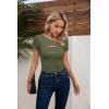 imageVICHYIE Womens Fashion Fall Clothes One Piece Cutout Tops Long Sleeve Ribbed Slim Fitted Shirts Tee TshirtsShortgreen