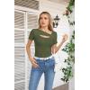 imageVICHYIE Womens Fashion Fall Clothes One Piece Cutout Tops Long Sleeve Ribbed Slim Fitted Shirts Tee TshirtsShortgreen