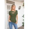 imageVICHYIE Womens Fashion Fall Clothes One Piece Cutout Tops Long Sleeve Ribbed Slim Fitted Shirts Tee TshirtsShortgreen