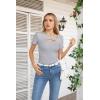 imageVICHYIE Womens Fashion Fall Clothes One Piece Cutout Tops Long Sleeve Ribbed Slim Fitted Shirts Tee TshirtsShortgrey