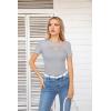 imageVICHYIE Womens Fashion Fall Clothes One Piece Cutout Tops Long Sleeve Ribbed Slim Fitted Shirts Tee TshirtsShortgrey