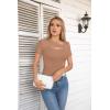 imageVICHYIE Womens Fashion Fall Clothes One Piece Cutout Tops Long Sleeve Ribbed Slim Fitted Shirts Tee TshirtsShortkhaki