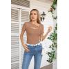 imageVICHYIE Womens Fashion Fall Clothes One Piece Cutout Tops Long Sleeve Ribbed Slim Fitted Shirts Tee TshirtsShortkhaki
