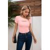 imageVICHYIE Womens Fashion Fall Clothes One Piece Cutout Tops Long Sleeve Ribbed Slim Fitted Shirts Tee TshirtsShortlight Pink