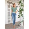 imageVICHYIE Womens Fashion Fall Clothes One Piece Cutout Tops Long Sleeve Ribbed Slim Fitted Shirts Tee TshirtsShortmoss Green