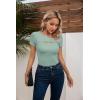 imageVICHYIE Womens Fashion Fall Clothes One Piece Cutout Tops Long Sleeve Ribbed Slim Fitted Shirts Tee TshirtsShortmoss Green