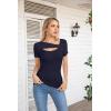 imageVICHYIE Womens Fashion Fall Clothes One Piece Cutout Tops Long Sleeve Ribbed Slim Fitted Shirts Tee TshirtsShortnavy