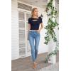 imageVICHYIE Womens Fashion Fall Clothes One Piece Cutout Tops Long Sleeve Ribbed Slim Fitted Shirts Tee TshirtsShortnavy