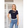 imageVICHYIE Womens Fashion Fall Clothes One Piece Cutout Tops Long Sleeve Ribbed Slim Fitted Shirts Tee TshirtsShortnavy