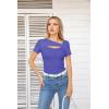 imageVICHYIE Womens Fashion Fall Clothes One Piece Cutout Tops Long Sleeve Ribbed Slim Fitted Shirts Tee TshirtsShortpurple