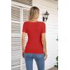 imageVICHYIE Womens Fashion Fall Clothes One Piece Cutout Tops Long Sleeve Ribbed Slim Fitted Shirts Tee TshirtsShortred