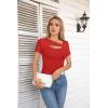 imageVICHYIE Womens Fashion Fall Clothes One Piece Cutout Tops Long Sleeve Ribbed Slim Fitted Shirts Tee TshirtsShortred