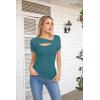 imageVICHYIE Womens Fashion Fall Clothes One Piece Cutout Tops Long Sleeve Ribbed Slim Fitted Shirts Tee TshirtsShortteal