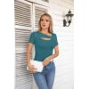 imageVICHYIE Womens Fashion Fall Clothes One Piece Cutout Tops Long Sleeve Ribbed Slim Fitted Shirts Tee TshirtsShortteal