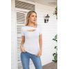 imageVICHYIE Womens Fashion Fall Clothes One Piece Cutout Tops Long Sleeve Ribbed Slim Fitted Shirts Tee TshirtsShortwhite