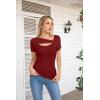 imageVICHYIE Womens Fashion Fall Clothes One Piece Cutout Tops Long Sleeve Ribbed Slim Fitted Shirts Tee TshirtsShortwine Red