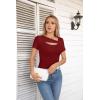 imageVICHYIE Womens Fashion Fall Clothes One Piece Cutout Tops Long Sleeve Ribbed Slim Fitted Shirts Tee TshirtsShortwine Red