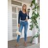 imageVICHYIE Womens Long Sleeve Shirts V Neck Ruffle Hem Slim Fitted Ribbed Knit Trendy Tee Tight TopsLong Navy Blue