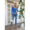 imageVICHYIE Womens Long Sleeve Shirts V Neck Ruffle Hem Slim Fitted Ribbed Knit Trendy Tee Tight TopsLongblue