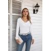 imageVICHYIE Womens Long Sleeve Shirts V Neck Ruffle Hem Slim Fitted Ribbed Knit Trendy Tee Tight TopsLongwhite