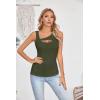 imageVICHYIE Womens Summer Cutout Tank Tops Sleeveless Shirts Ribbed Tanks Slim Fitted Y2K Sexy Basic Tee ShirtArmy Green