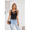 imageVICHYIE Womens Summer Cutout Tank Tops Sleeveless Shirts Ribbed Tanks Slim Fitted Y2K Sexy Basic Tee ShirtBlack