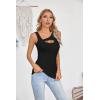 imageVICHYIE Womens Summer Cutout Tank Tops Sleeveless Shirts Ribbed Tanks Slim Fitted Y2K Sexy Basic Tee ShirtBlack
