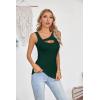imageVICHYIE Womens Summer Cutout Tank Tops Sleeveless Shirts Ribbed Tanks Slim Fitted Y2K Sexy Basic Tee ShirtDark Green