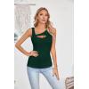 imageVICHYIE Womens Summer Cutout Tank Tops Sleeveless Shirts Ribbed Tanks Slim Fitted Y2K Sexy Basic Tee ShirtDark Green