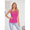imageVICHYIE Womens Summer Cutout Tank Tops Sleeveless Shirts Ribbed Tanks Slim Fitted Y2K Sexy Basic Tee ShirtHot Pink
