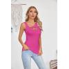 imageVICHYIE Womens Summer Cutout Tank Tops Sleeveless Shirts Ribbed Tanks Slim Fitted Y2K Sexy Basic Tee ShirtHot Pink