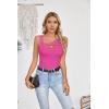 imageVICHYIE Womens Summer Cutout Tank Tops Sleeveless Shirts Ribbed Tanks Slim Fitted Y2K Sexy Basic Tee ShirtHot Pink