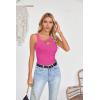 imageVICHYIE Womens Summer Cutout Tank Tops Sleeveless Shirts Ribbed Tanks Slim Fitted Y2K Sexy Basic Tee ShirtHot Pink