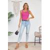 imageVICHYIE Womens Summer Cutout Tank Tops Sleeveless Shirts Ribbed Tanks Slim Fitted Y2K Sexy Basic Tee ShirtHot Pink