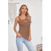 imageVICHYIE Womens Summer Cutout Tank Tops Sleeveless Shirts Ribbed Tanks Slim Fitted Y2K Sexy Basic Tee ShirtKhaki