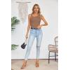 imageVICHYIE Womens Summer Cutout Tank Tops Sleeveless Shirts Ribbed Tanks Slim Fitted Y2K Sexy Basic Tee ShirtKhaki
