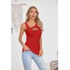 imageVICHYIE Womens Summer Cutout Tank Tops Sleeveless Shirts Ribbed Tanks Slim Fitted Y2K Sexy Basic Tee ShirtRed