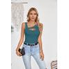 imageVICHYIE Womens Summer Cutout Tank Tops Sleeveless Shirts Ribbed Tanks Slim Fitted Y2K Sexy Basic Tee ShirtTeal