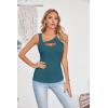 imageVICHYIE Womens Summer Cutout Tank Tops Sleeveless Shirts Ribbed Tanks Slim Fitted Y2K Sexy Basic Tee ShirtTeal