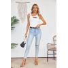imageVICHYIE Womens Summer Cutout Tank Tops Sleeveless Shirts Ribbed Tanks Slim Fitted Y2K Sexy Basic Tee ShirtWhite