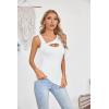 imageVICHYIE Womens Summer Cutout Tank Tops Sleeveless Shirts Ribbed Tanks Slim Fitted Y2K Sexy Basic Tee ShirtWhite