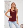 imageVICHYIE Womens Summer Cutout Tank Tops Sleeveless Shirts Ribbed Tanks Slim Fitted Y2K Sexy Basic Tee ShirtWine Red