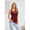 imageVICHYIE Womens Summer Cutout Tank Tops Sleeveless Shirts Ribbed Tanks Slim Fitted Y2K Sexy Basic Tee ShirtWine Red